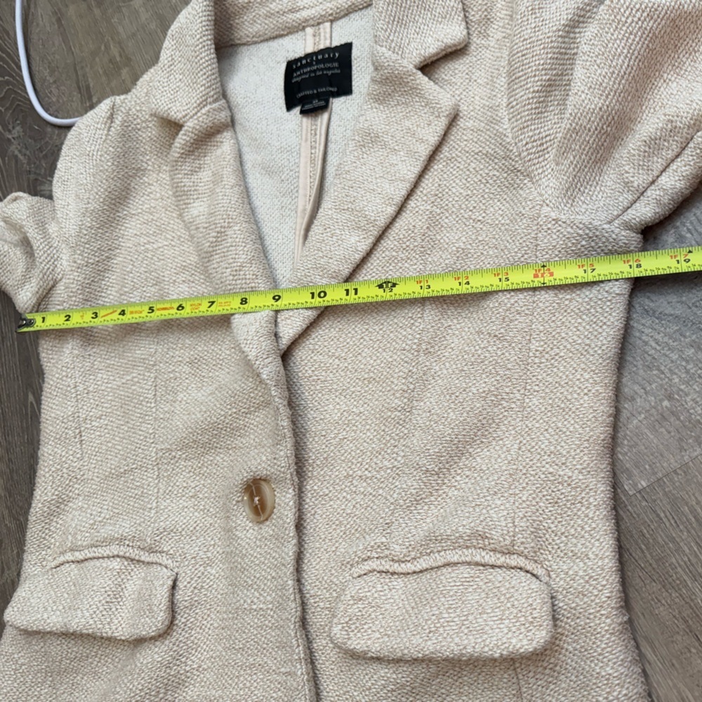 ANTHROPOLOGIE X SANCTUARY Bryce Knit Blazer Beige Neutral XS - Picture 8 of 11